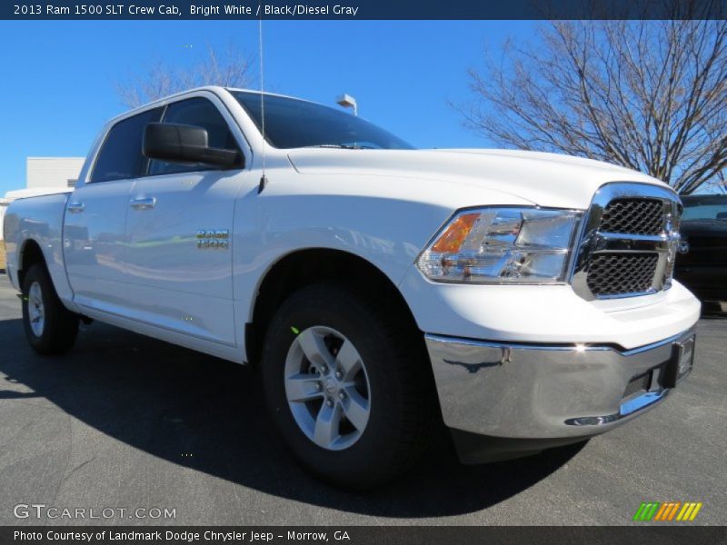 Bright White / Black/Diesel Gray 2013 Ram 1500 SLT Crew Cab