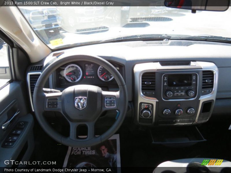 Bright White / Black/Diesel Gray 2013 Ram 1500 SLT Crew Cab