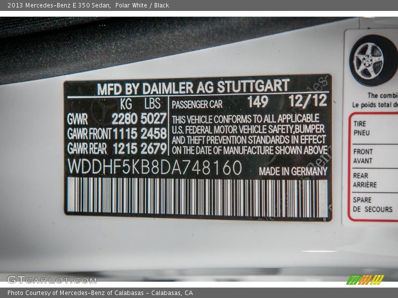 Polar White / Black 2013 Mercedes-Benz E 350 Sedan