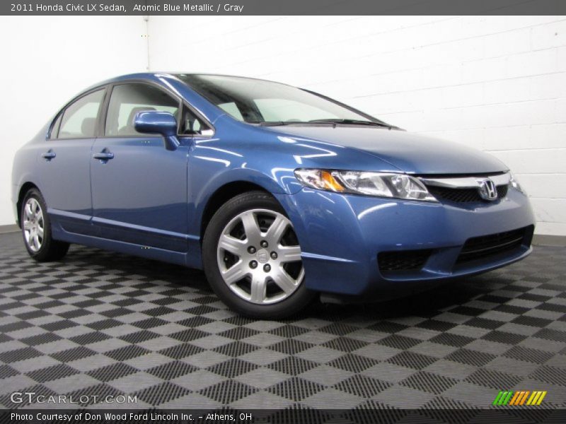 Atomic Blue Metallic / Gray 2011 Honda Civic LX Sedan