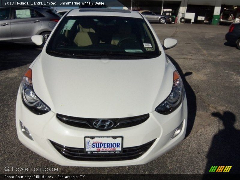 Shimmering White / Beige 2013 Hyundai Elantra Limited