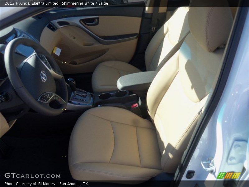 Shimmering White / Beige 2013 Hyundai Elantra Limited