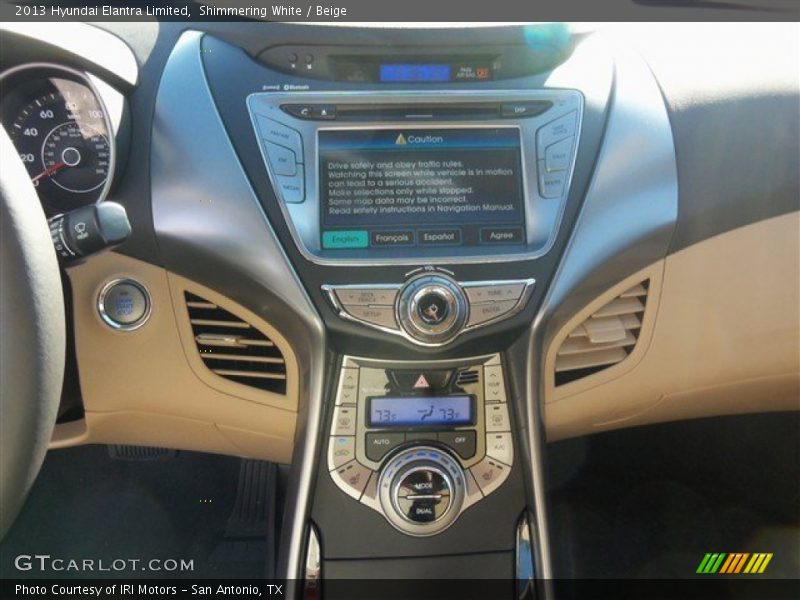 Shimmering White / Beige 2013 Hyundai Elantra Limited