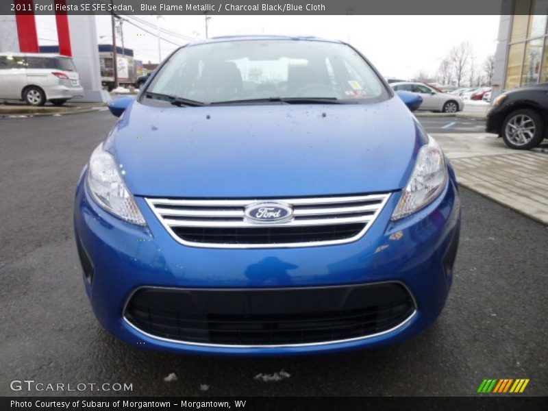 Blue Flame Metallic / Charcoal Black/Blue Cloth 2011 Ford Fiesta SE SFE Sedan