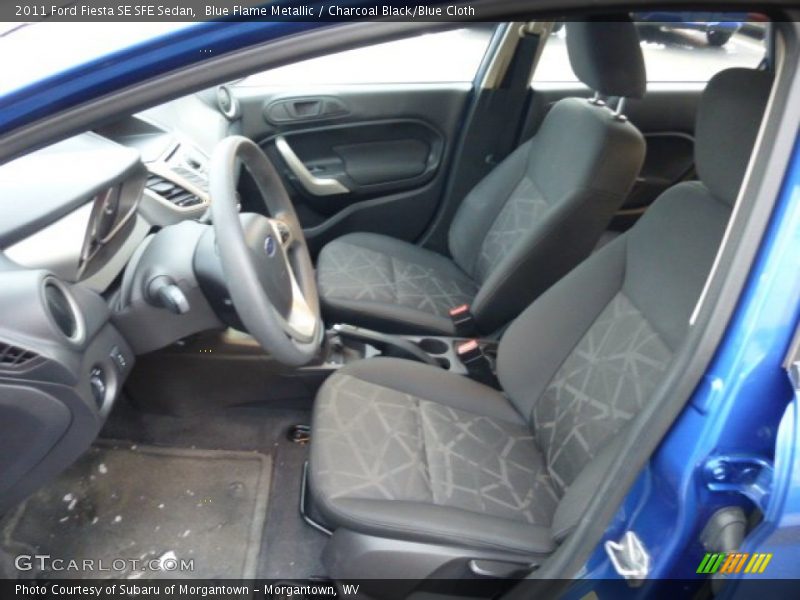 Blue Flame Metallic / Charcoal Black/Blue Cloth 2011 Ford Fiesta SE SFE Sedan
