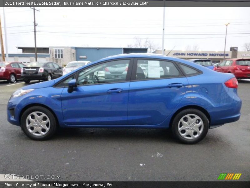 Blue Flame Metallic / Charcoal Black/Blue Cloth 2011 Ford Fiesta SE SFE Sedan