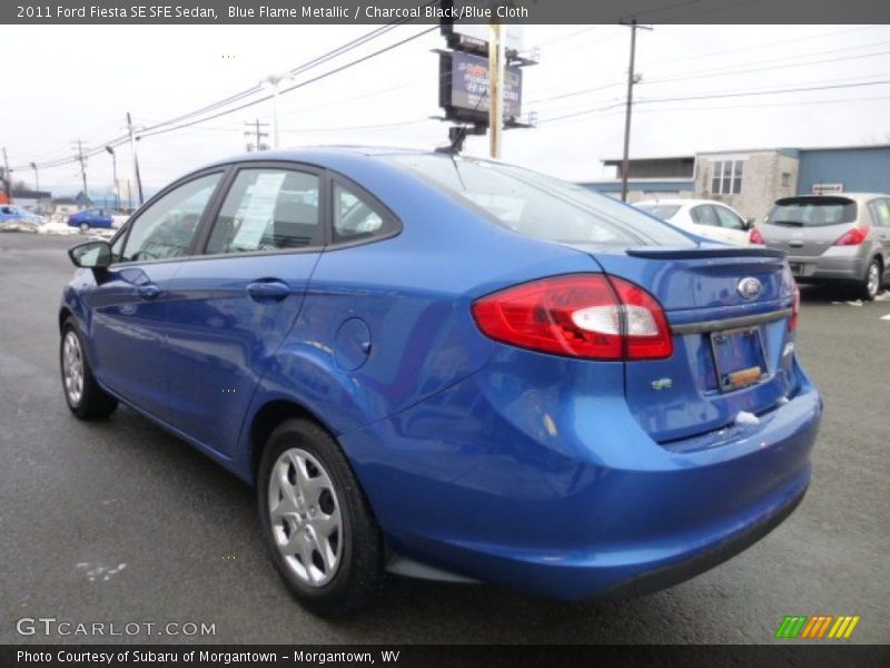 Blue Flame Metallic / Charcoal Black/Blue Cloth 2011 Ford Fiesta SE SFE Sedan