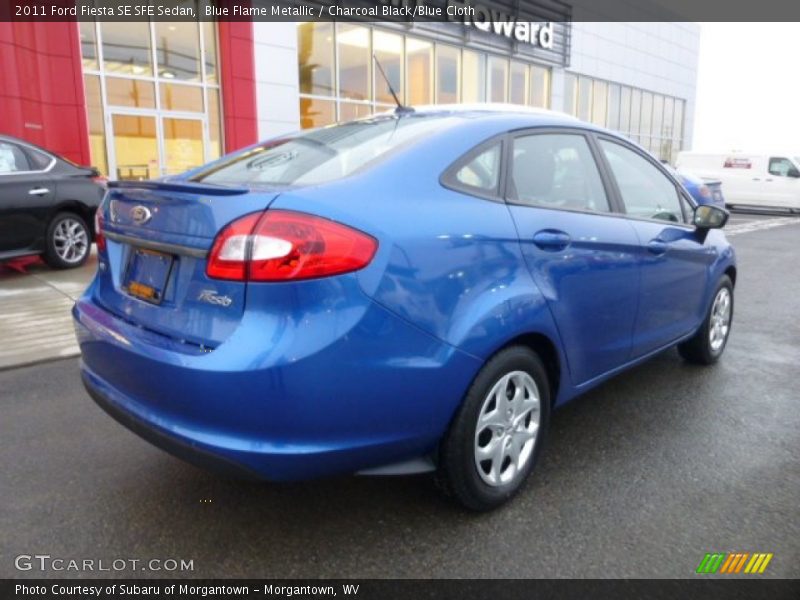 Blue Flame Metallic / Charcoal Black/Blue Cloth 2011 Ford Fiesta SE SFE Sedan