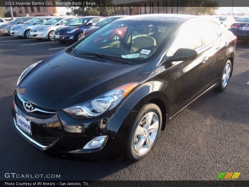 Midnight Black / Beige 2013 Hyundai Elantra GLS