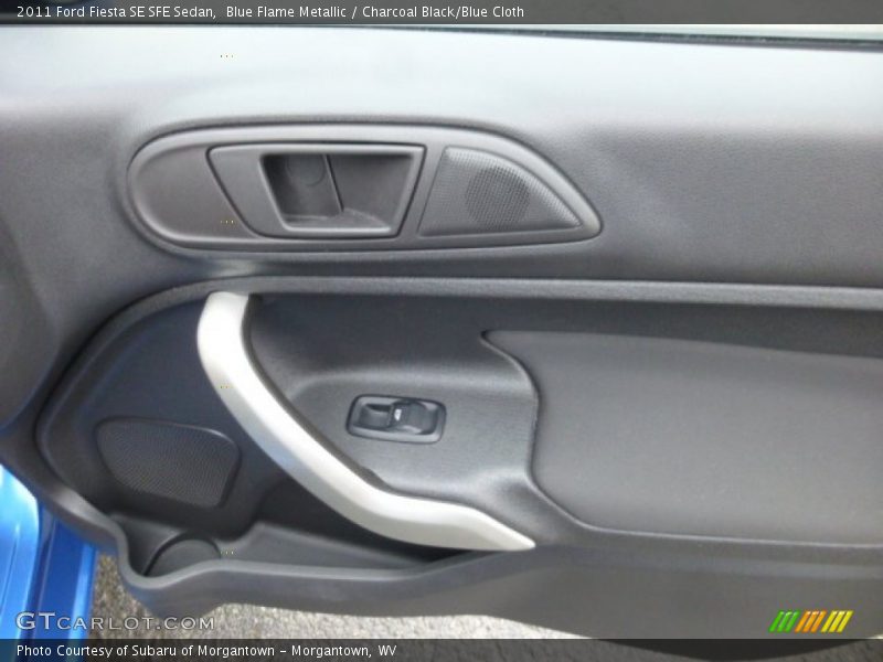 Blue Flame Metallic / Charcoal Black/Blue Cloth 2011 Ford Fiesta SE SFE Sedan