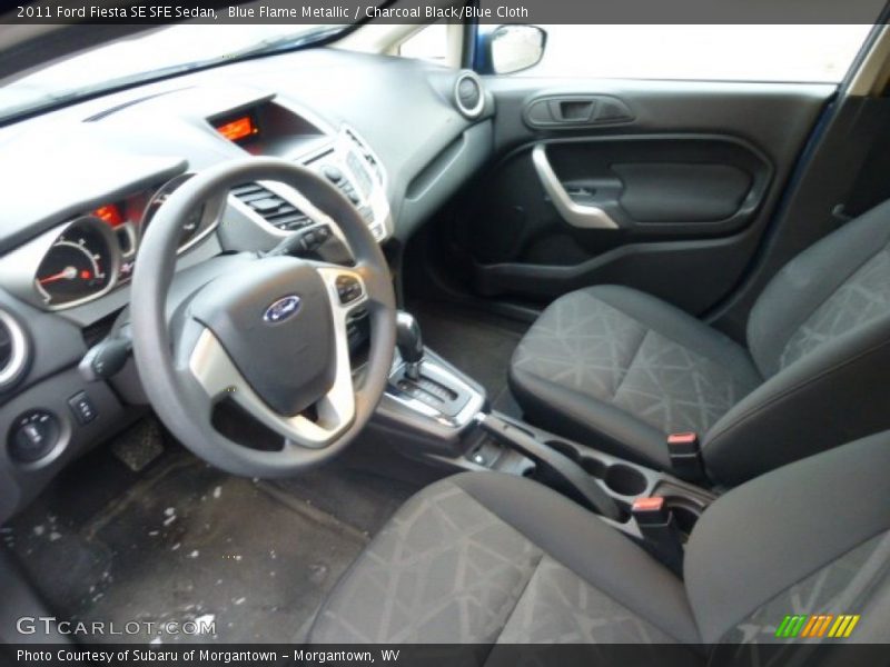 Blue Flame Metallic / Charcoal Black/Blue Cloth 2011 Ford Fiesta SE SFE Sedan