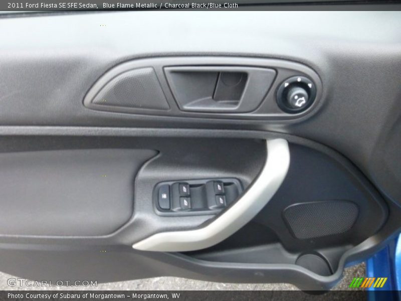 Blue Flame Metallic / Charcoal Black/Blue Cloth 2011 Ford Fiesta SE SFE Sedan