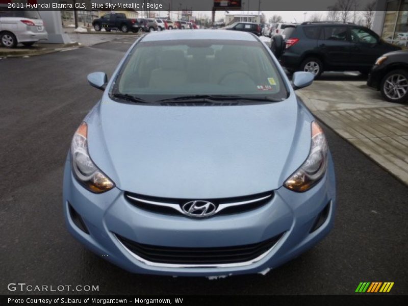 Blue Sky Metallic / Beige 2011 Hyundai Elantra GLS