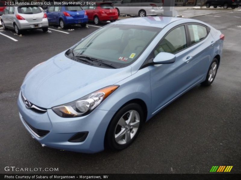 Blue Sky Metallic / Beige 2011 Hyundai Elantra GLS