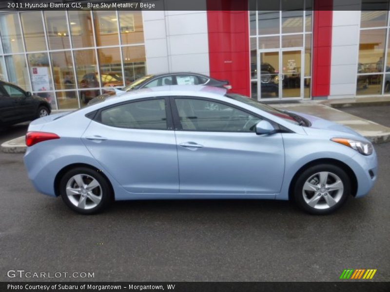 Blue Sky Metallic / Beige 2011 Hyundai Elantra GLS