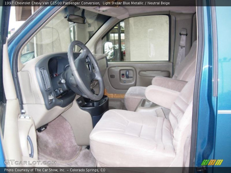Light Stellar Blue Metallic / Neutral Beige 1997 Chevrolet Chevy Van G1500 Passenger Conversion