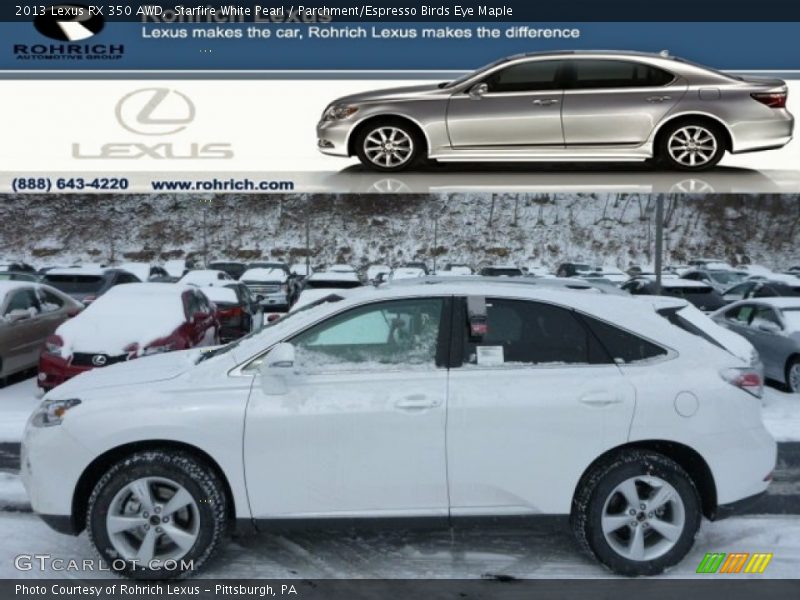 Starfire White Pearl / Parchment/Espresso Birds Eye Maple 2013 Lexus RX 350 AWD