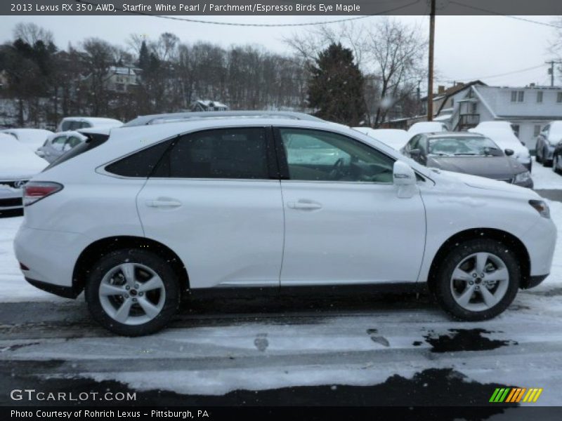 Starfire White Pearl / Parchment/Espresso Birds Eye Maple 2013 Lexus RX 350 AWD