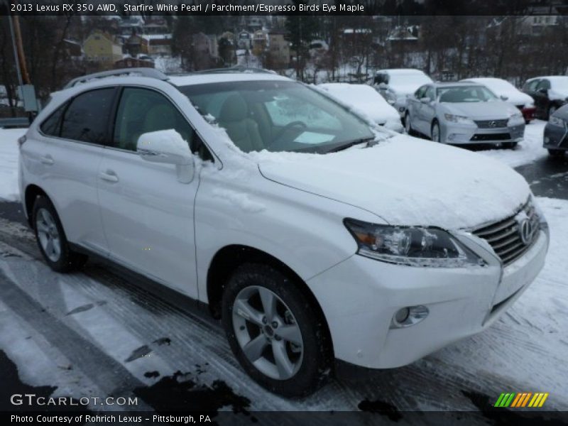 Starfire White Pearl / Parchment/Espresso Birds Eye Maple 2013 Lexus RX 350 AWD