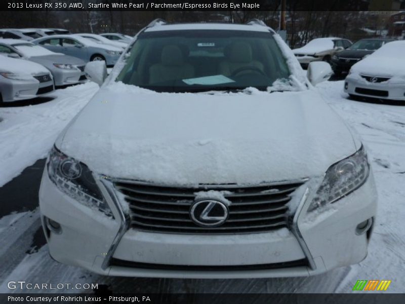 Starfire White Pearl / Parchment/Espresso Birds Eye Maple 2013 Lexus RX 350 AWD