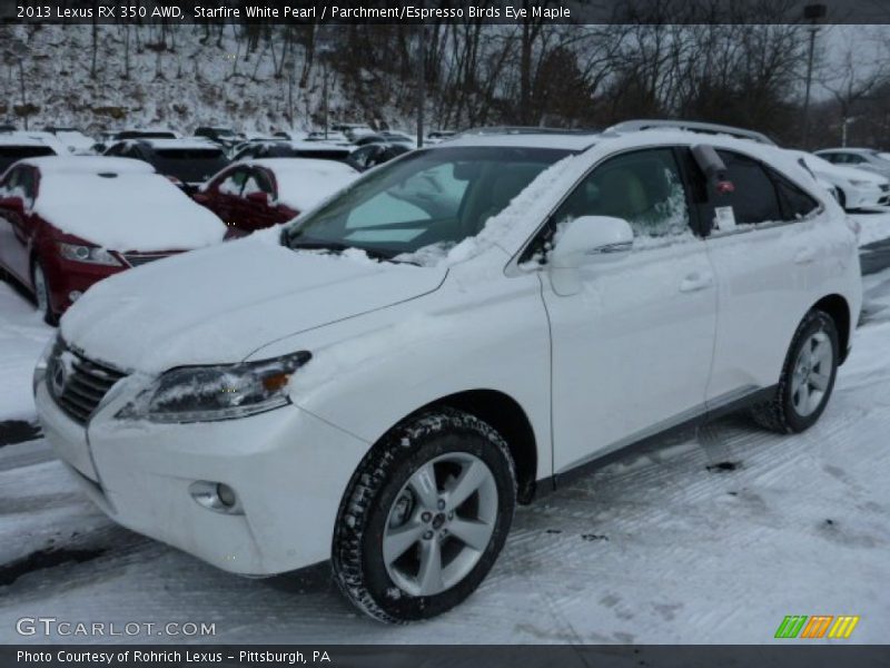 Starfire White Pearl / Parchment/Espresso Birds Eye Maple 2013 Lexus RX 350 AWD
