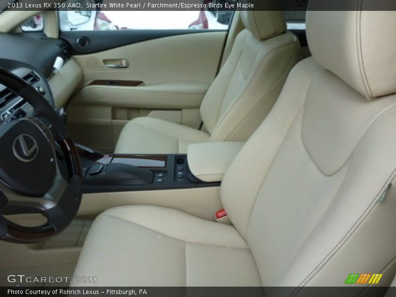 Starfire White Pearl / Parchment/Espresso Birds Eye Maple 2013 Lexus RX 350 AWD