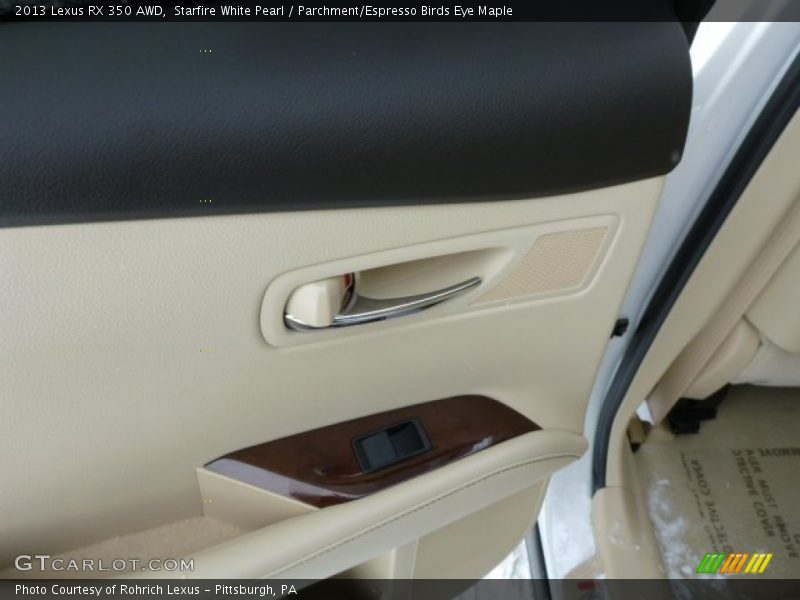 Starfire White Pearl / Parchment/Espresso Birds Eye Maple 2013 Lexus RX 350 AWD