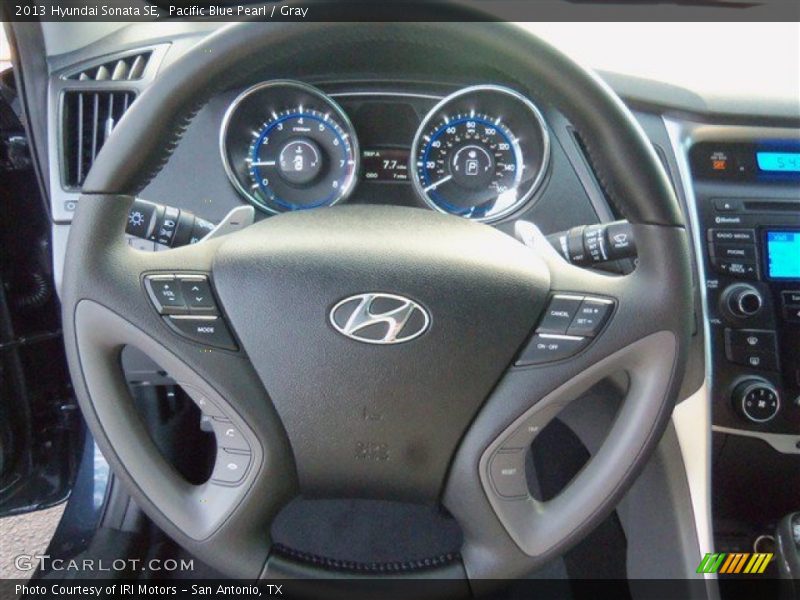 Pacific Blue Pearl / Gray 2013 Hyundai Sonata SE