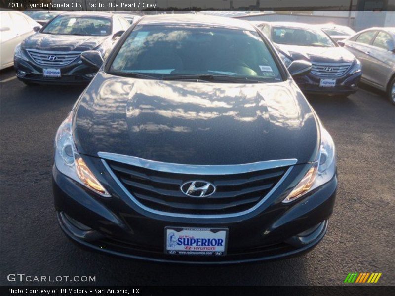 Pacific Blue Pearl / Gray 2013 Hyundai Sonata GLS