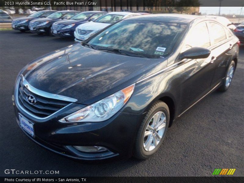 Pacific Blue Pearl / Gray 2013 Hyundai Sonata GLS