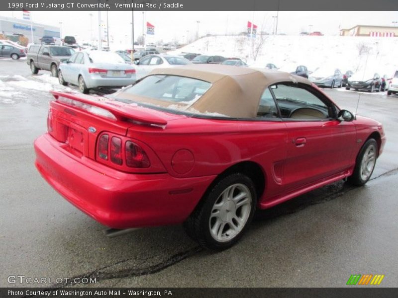 Vermillion Red / Saddle 1998 Ford Mustang GT Convertible