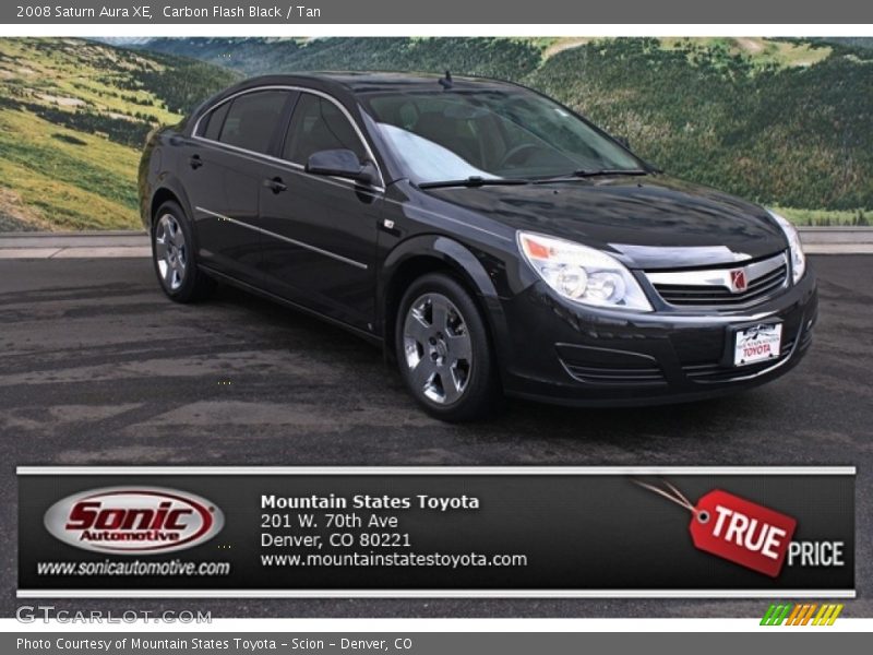 Carbon Flash Black / Tan 2008 Saturn Aura XE