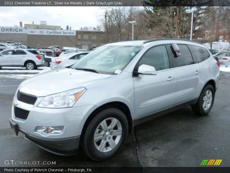 Silver Ice Metallic / Dark Gray/Light Gray 2012 Chevrolet Traverse LT