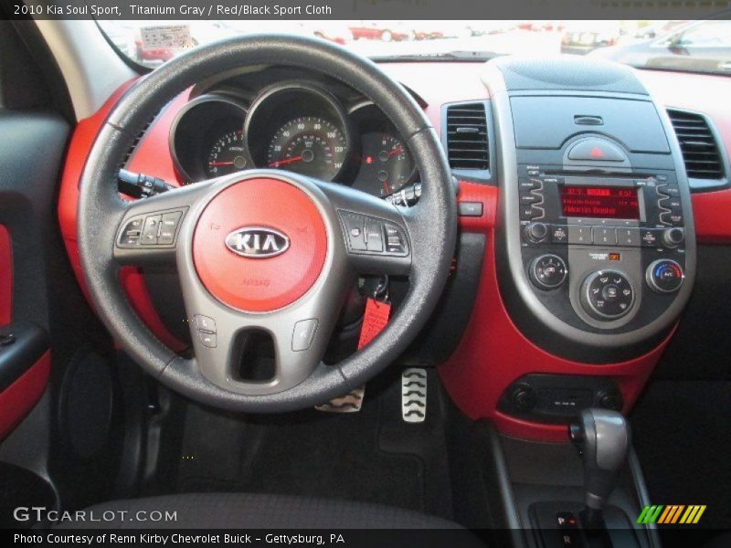 Titanium Gray / Red/Black Sport Cloth 2010 Kia Soul Sport