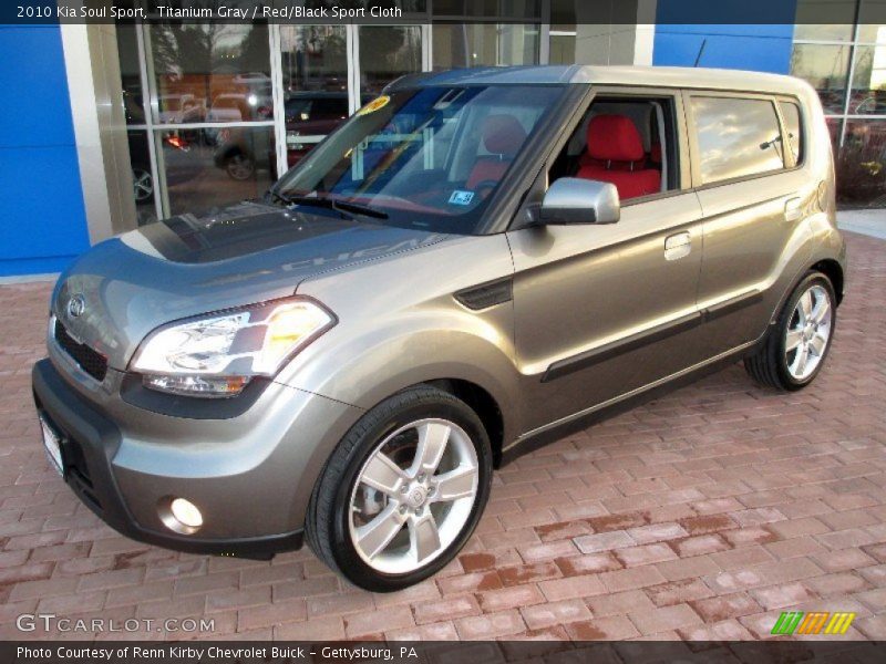 Titanium Gray / Red/Black Sport Cloth 2010 Kia Soul Sport