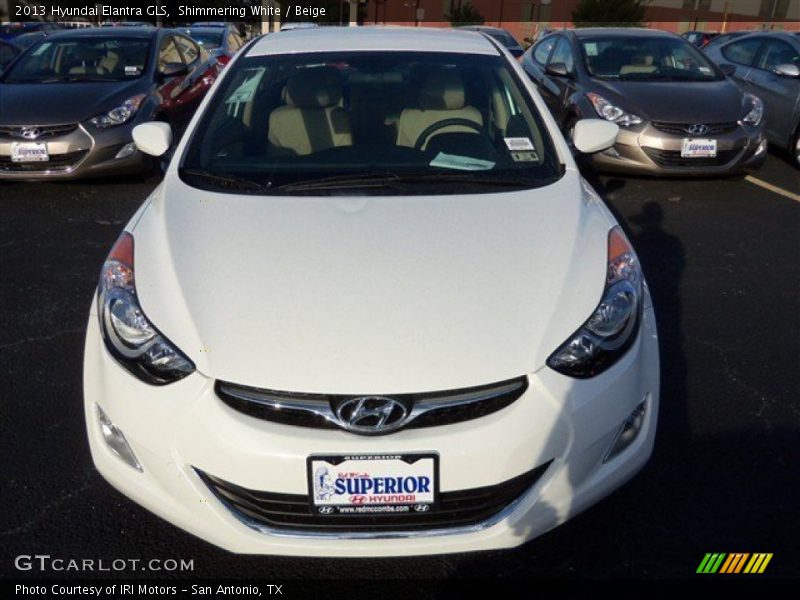 Shimmering White / Beige 2013 Hyundai Elantra GLS
