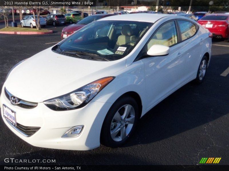 Shimmering White / Beige 2013 Hyundai Elantra GLS