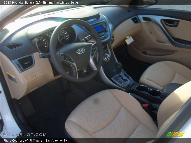 Shimmering White / Beige 2013 Hyundai Elantra GLS