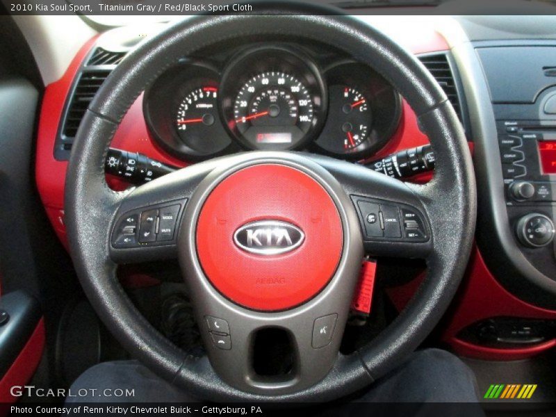 Titanium Gray / Red/Black Sport Cloth 2010 Kia Soul Sport