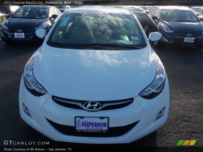 Shimmering White / Beige 2013 Hyundai Elantra GLS