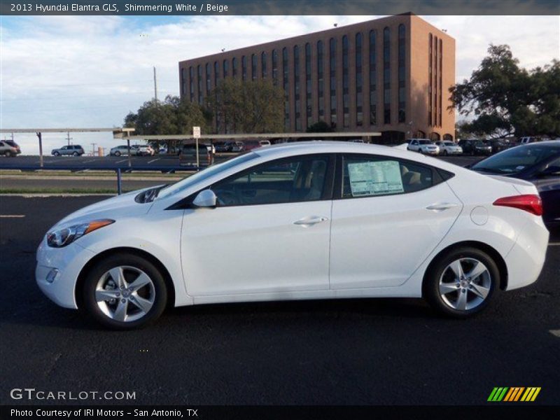 Shimmering White / Beige 2013 Hyundai Elantra GLS