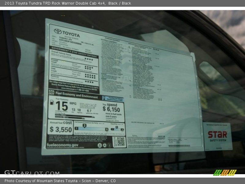  2013 Tundra TRD Rock Warrior Double Cab 4x4 Window Sticker