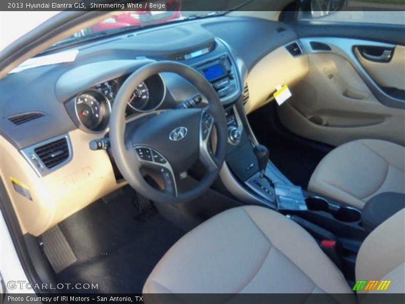 Shimmering White / Beige 2013 Hyundai Elantra GLS