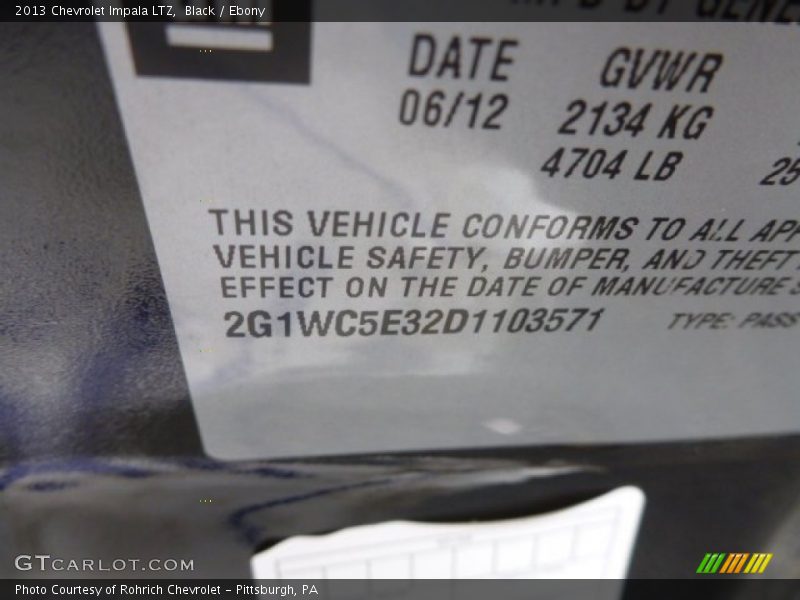 Black / Ebony 2013 Chevrolet Impala LTZ