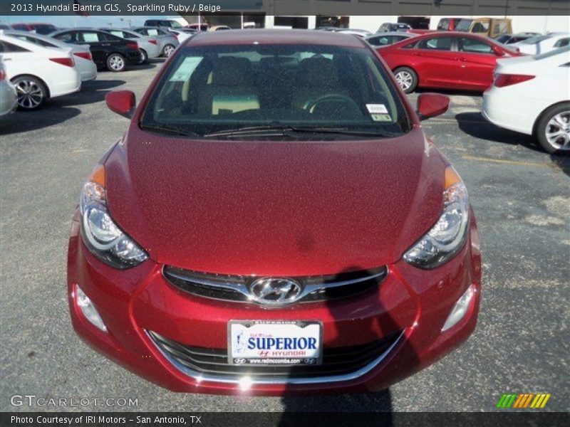 Sparkling Ruby / Beige 2013 Hyundai Elantra GLS