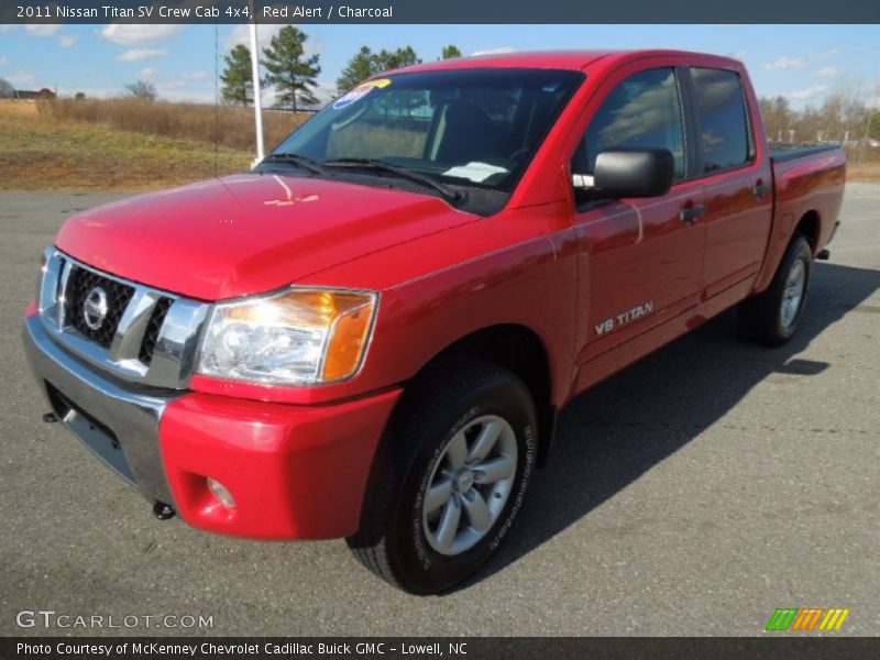 Red Alert / Charcoal 2011 Nissan Titan SV Crew Cab 4x4