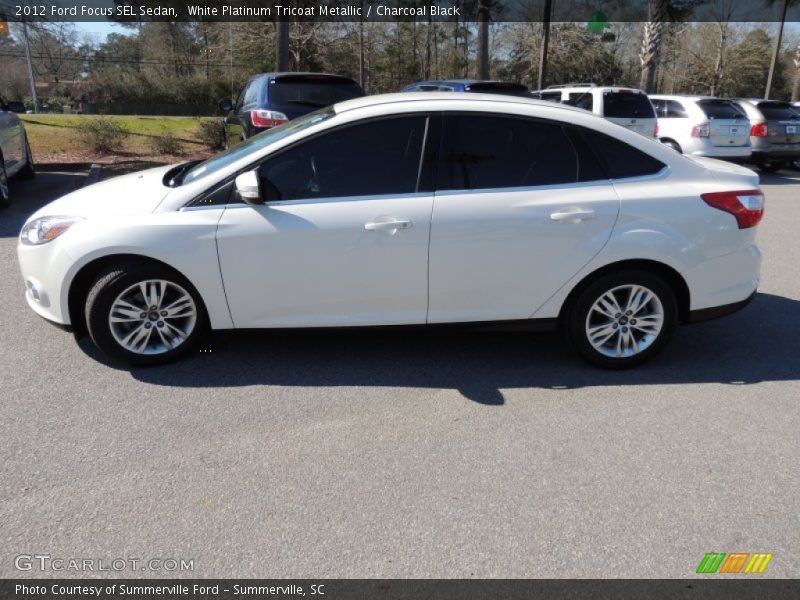 White Platinum Tricoat Metallic / Charcoal Black 2012 Ford Focus SEL Sedan