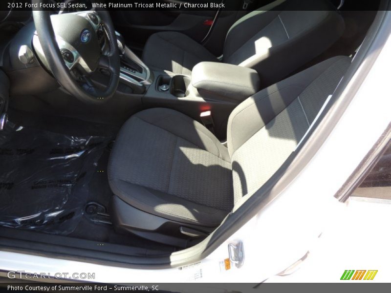 White Platinum Tricoat Metallic / Charcoal Black 2012 Ford Focus SEL Sedan