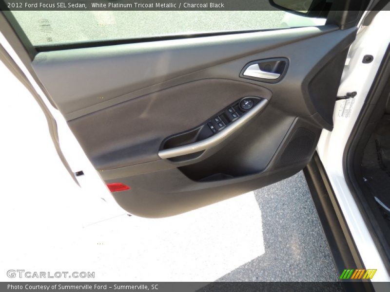 White Platinum Tricoat Metallic / Charcoal Black 2012 Ford Focus SEL Sedan