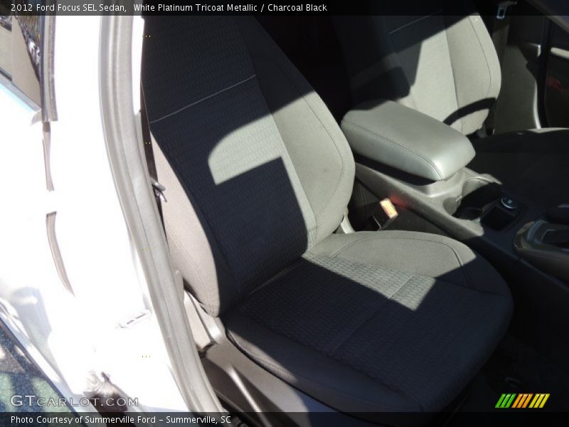 White Platinum Tricoat Metallic / Charcoal Black 2012 Ford Focus SEL Sedan